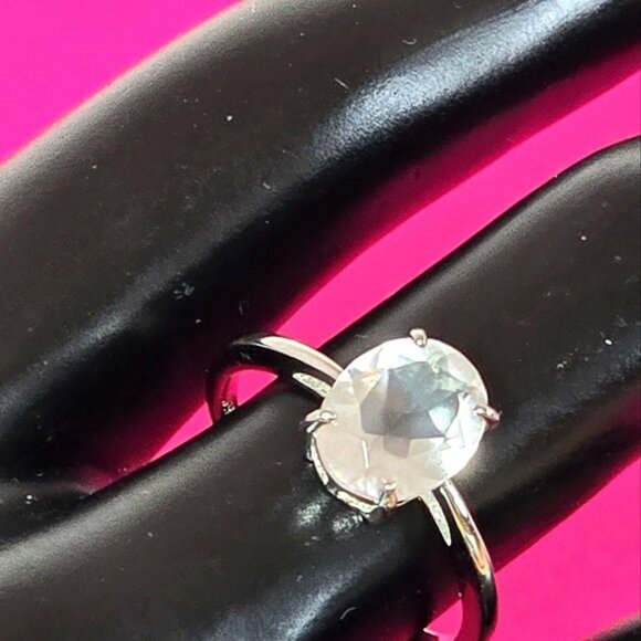 925 Sterling Silver Ring Sz 8.5 with Natural Rose Quartz Gemstone - Picture 4 of 8